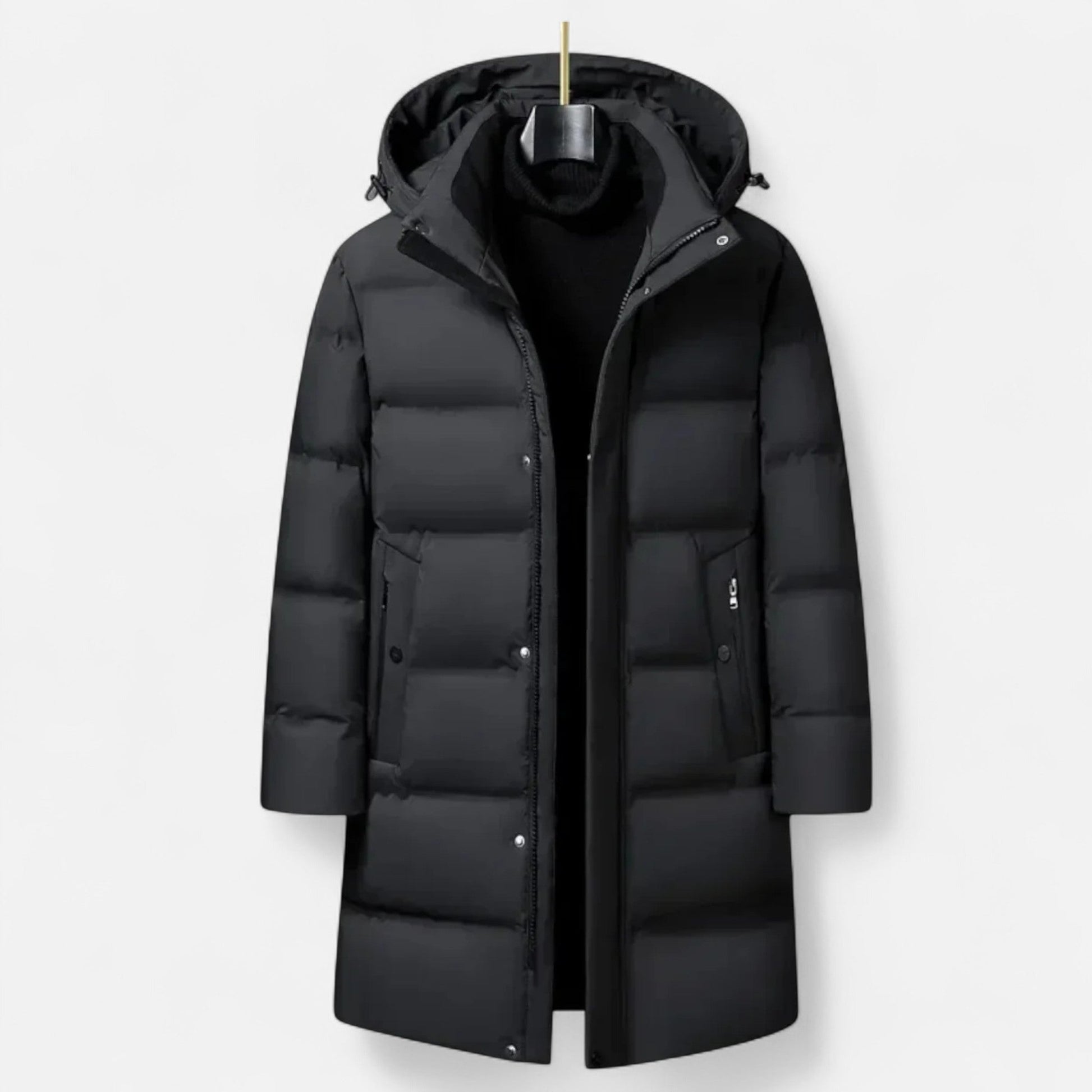Santiago | Parka Impermeable Negra para Hombre con Capucha Aislante para Invierno - Noa Lagos