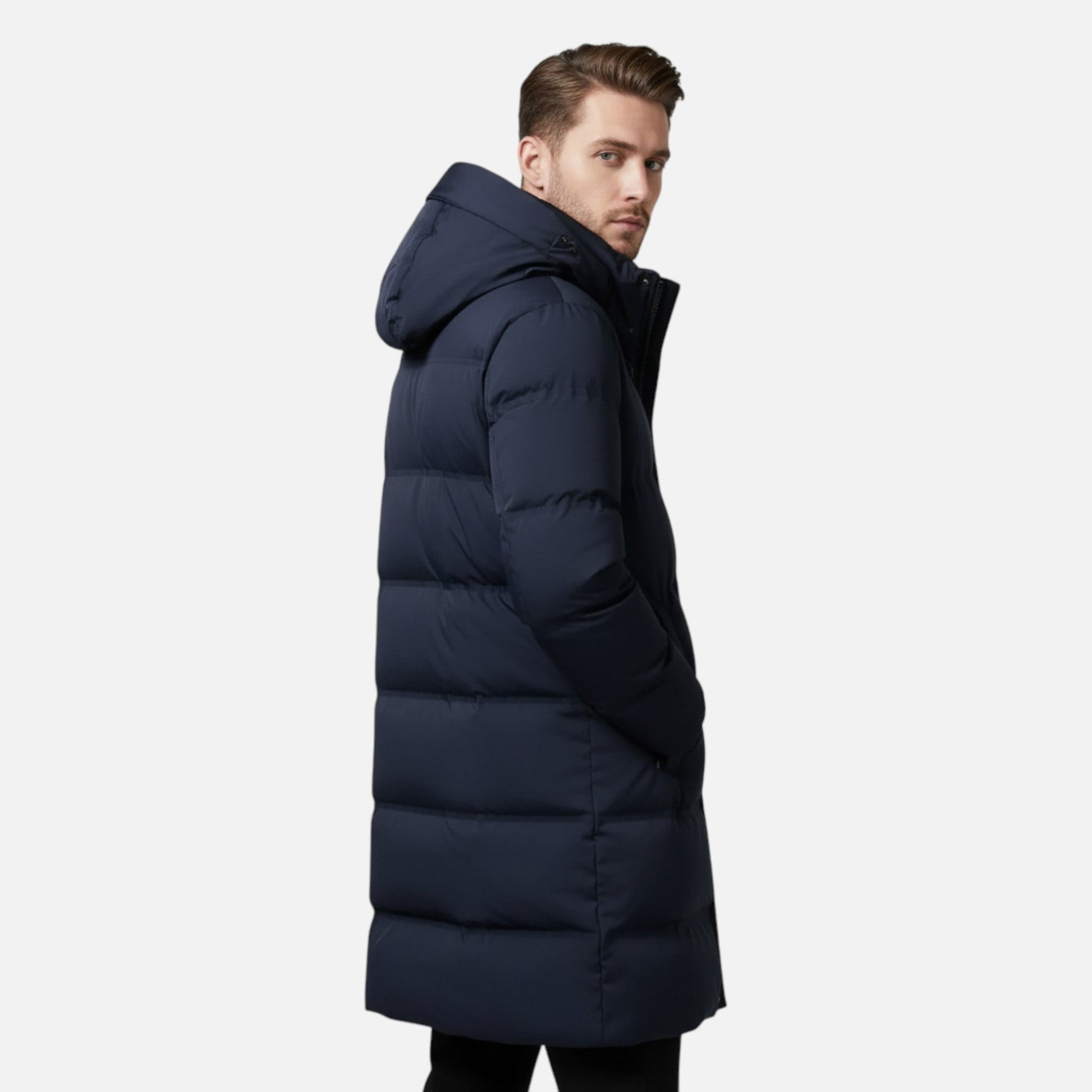 Santiago | Parka Impermeable Negra para Hombre con Capucha Aislante para Invierno - Noa Lagos