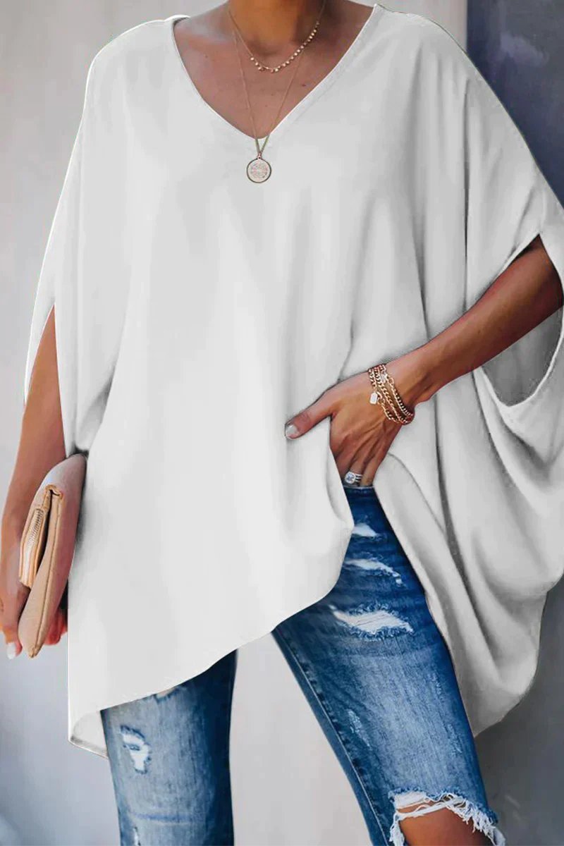 Sofía | Túnica Extragrande con Mangas de Murciélago y Cuello en V para Mujer - Noa Lagos